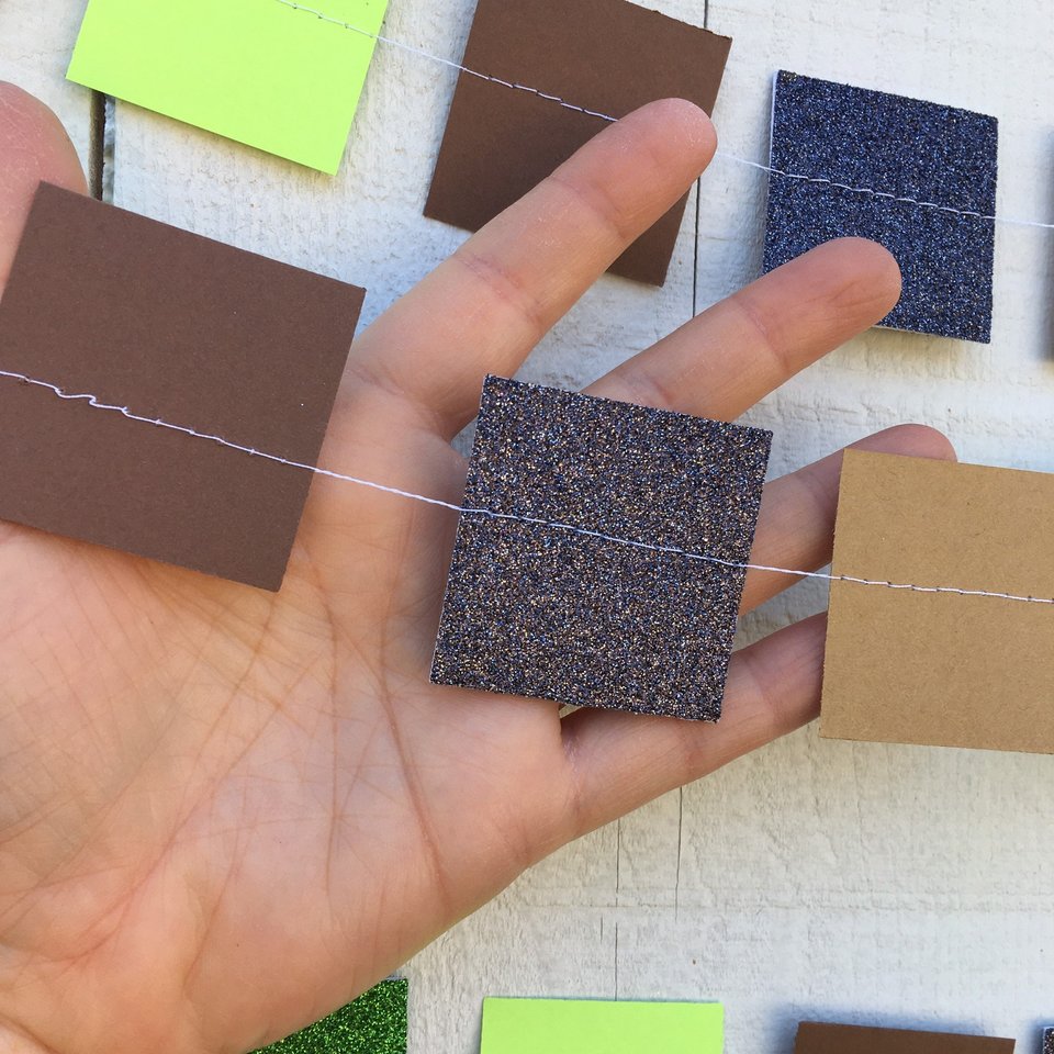 Minecraft Party Decoration, Video Game Birthday Garland, Virtual Minecraft Party, Square Pixel Garland, Minecraft Party Backdrop, Zoom Party