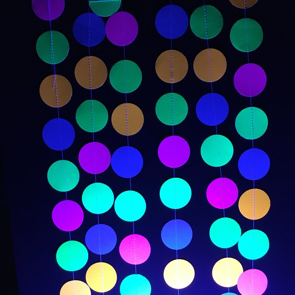 Glow Party Decorations, Neon Garlands for Black Light Party, Sweet 16 Glow Party Decor, Skate Party Decor, 80s Neon Party Garlands