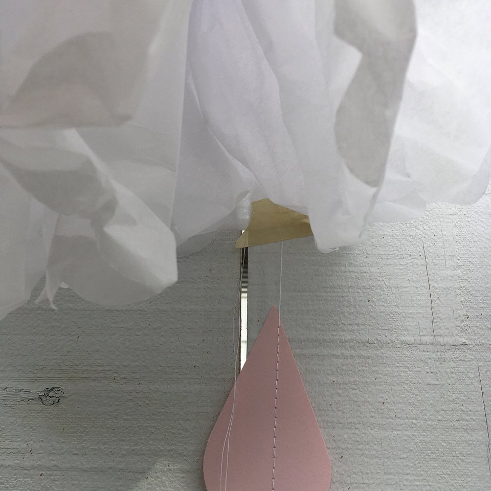 White Pompom Clouds, Tissue Paper Pompoms, Baby Shower Pompoms, Baby Sprinkle Clouds, Paper Clouds, Baby Shower Decoration, Raindrop Clouds