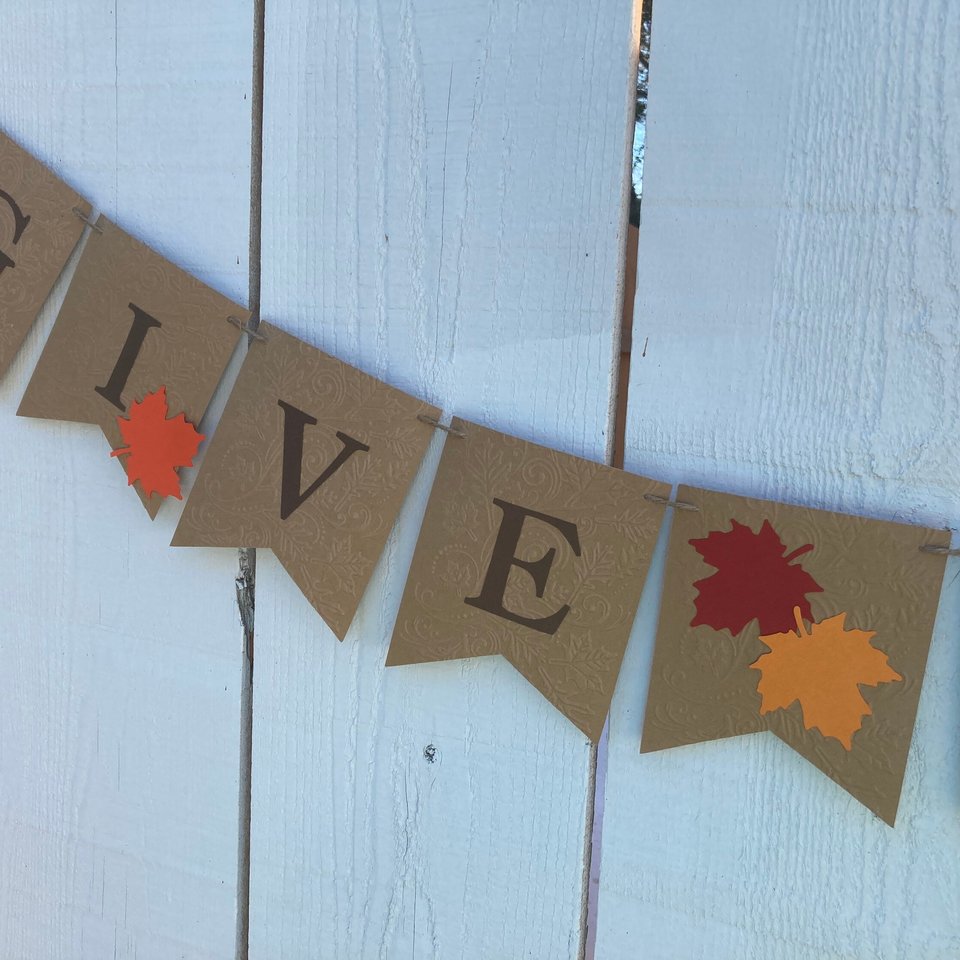 Thanksgiving Banner, Give Thanks Banner, Autumn Decor, Thanksgiving Decoration, Fireplace Mantel Decor, Fall Decoration, Food Table Backdrop