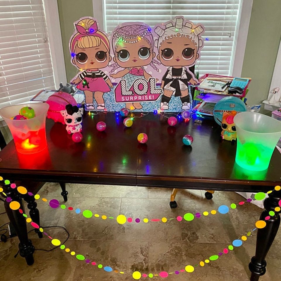 Glow Party Neon garlands, Retro 80s decor, Black light party decorations, Glow in the Dark party backdrop