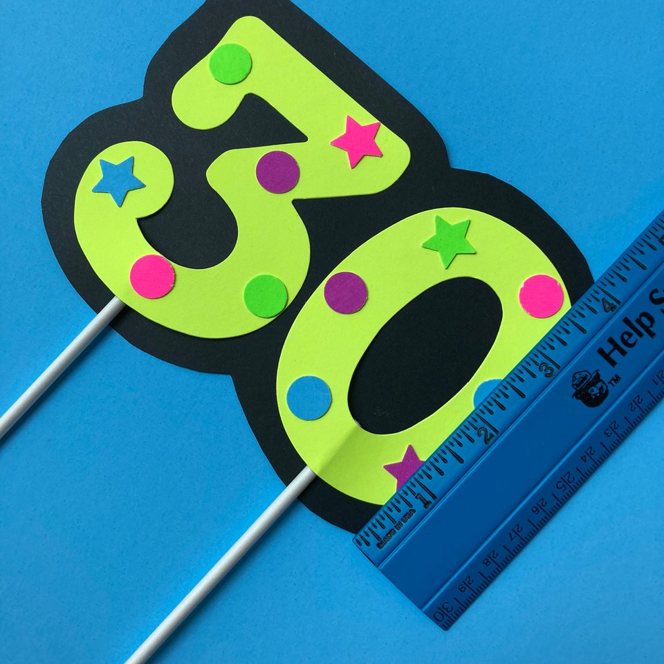 Neon Number Cake Topper, Glow Party Cake Topper, Neon Birthday Cake Topper, UV Reflective Cake Decoration, Fluorescent Neon Cake Decor