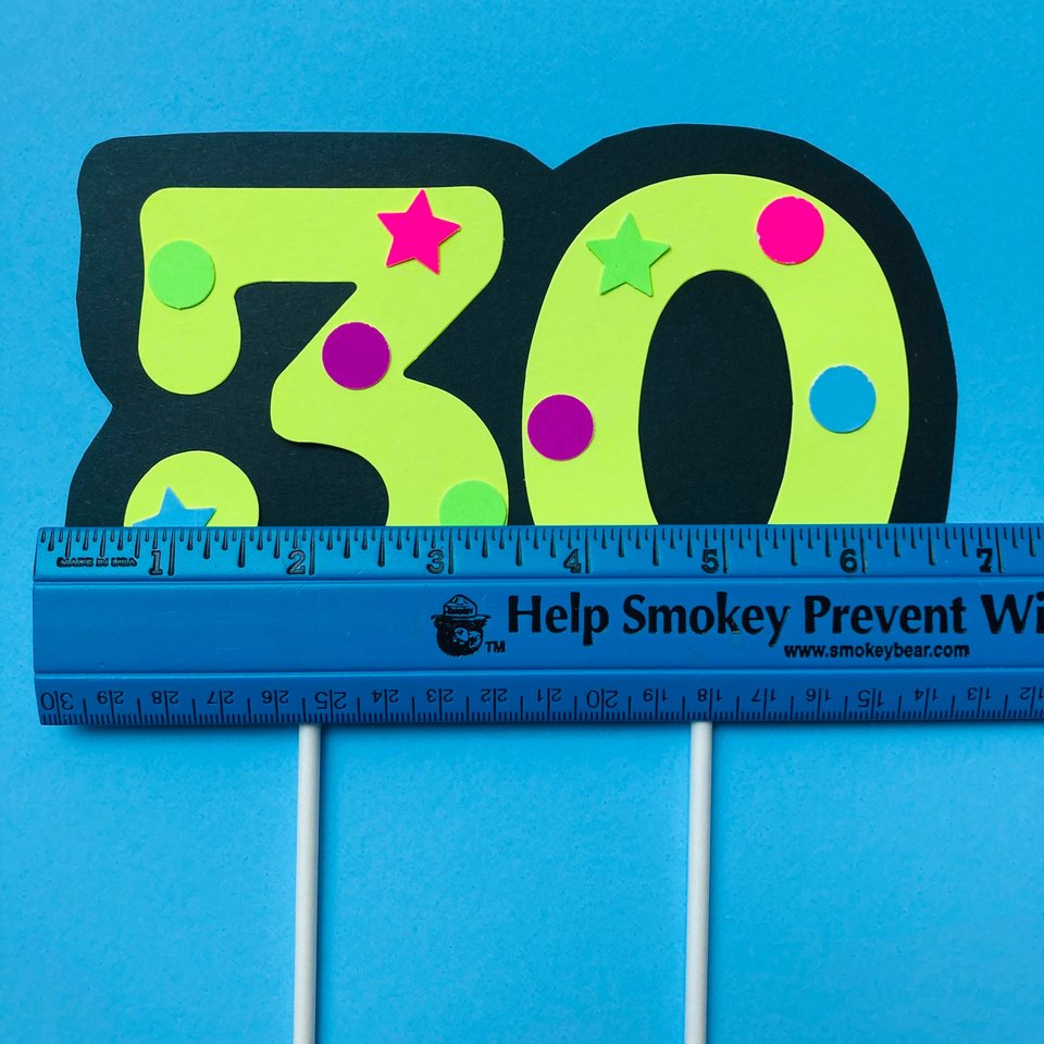 Neon Number Cake Topper, Glow Party Cake Topper, Neon Birthday Cake Topper, UV Reflective Cake Decoration, Fluorescent Neon Cake Decor