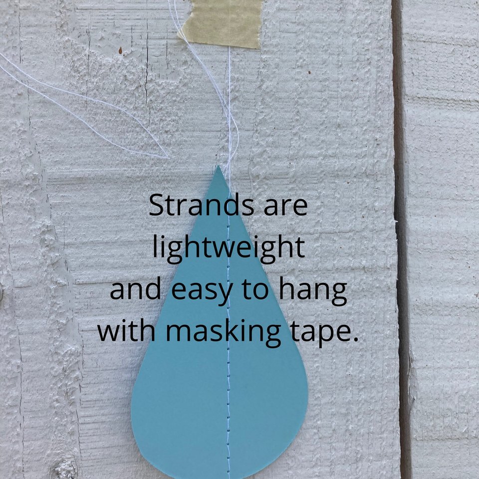 Ombré blue large raindrop garland, Blue ombré sprinkle garland, baby sprinkle, baby boy sprinkle decor, blue baby shower, boy baby shower