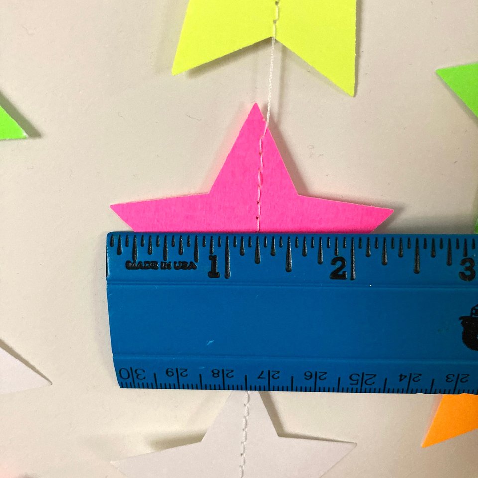 Neon Star Garland, Glow Party Decoration, Black Light Decor, Fluorescent Star Bunting, Sweet 16 Glow Party, 80s Party, Skate Birthday