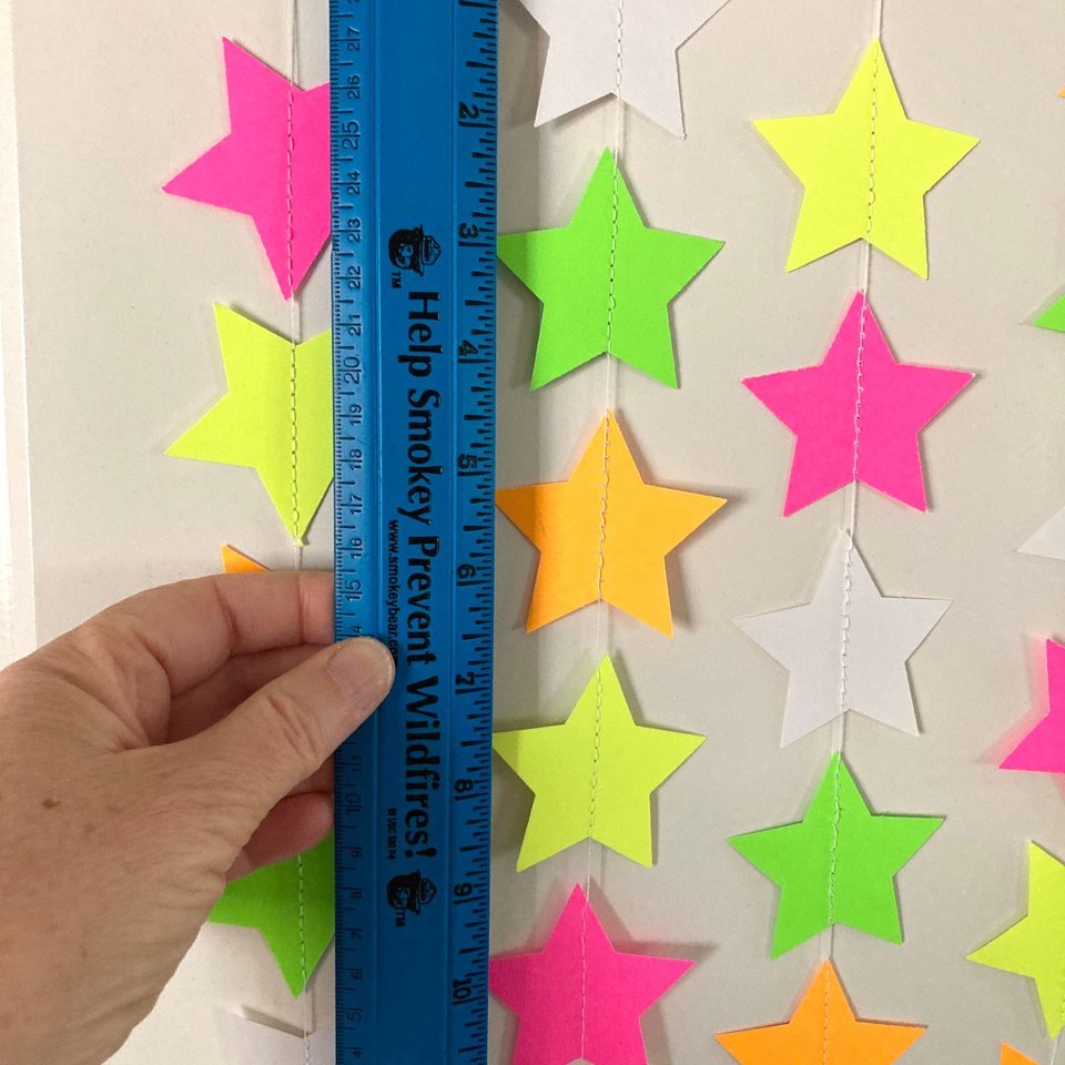 Neon Star Garland, Glow Party Decoration, Black Light Decor, Fluorescent Star Bunting, Sweet 16 Glow Party, 80s Party, Skate Birthday