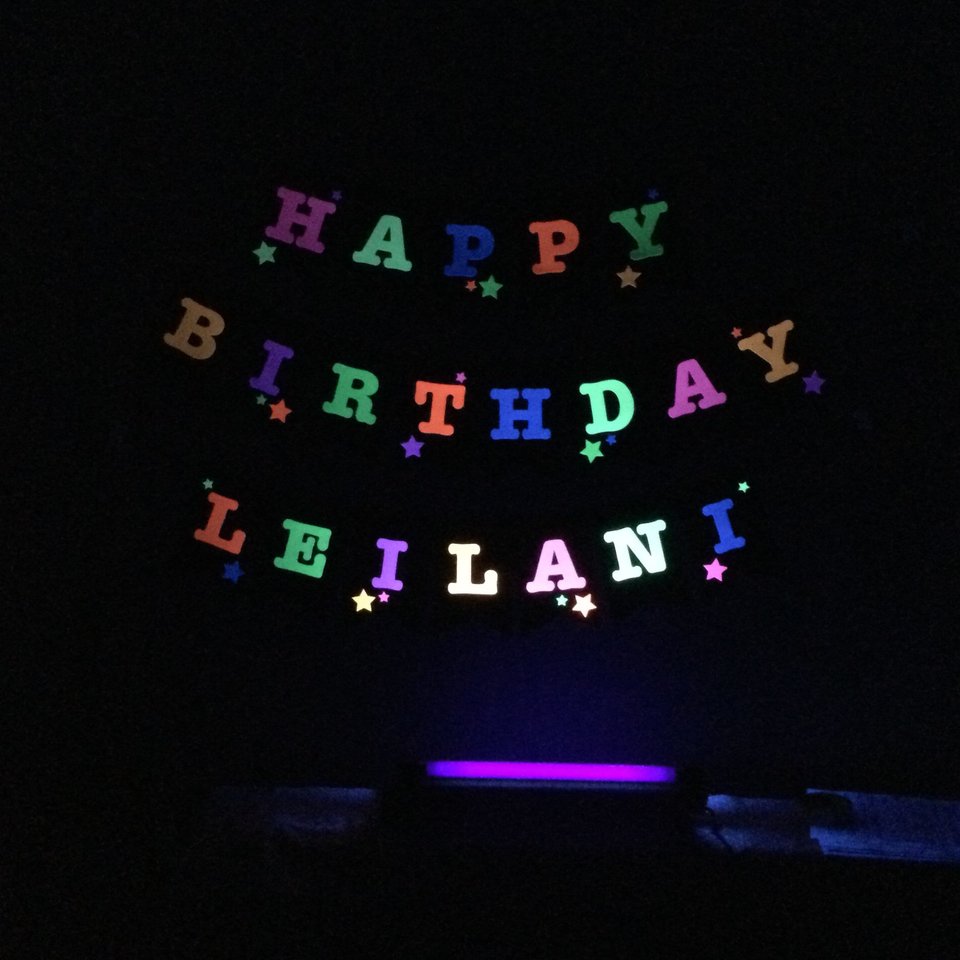 Neon Star Birthday Banner, Glow Party, Personalized Banner, Glow in the Dark Sign, UV Reflective, Black Light Decor, 80s Party, Skate Party