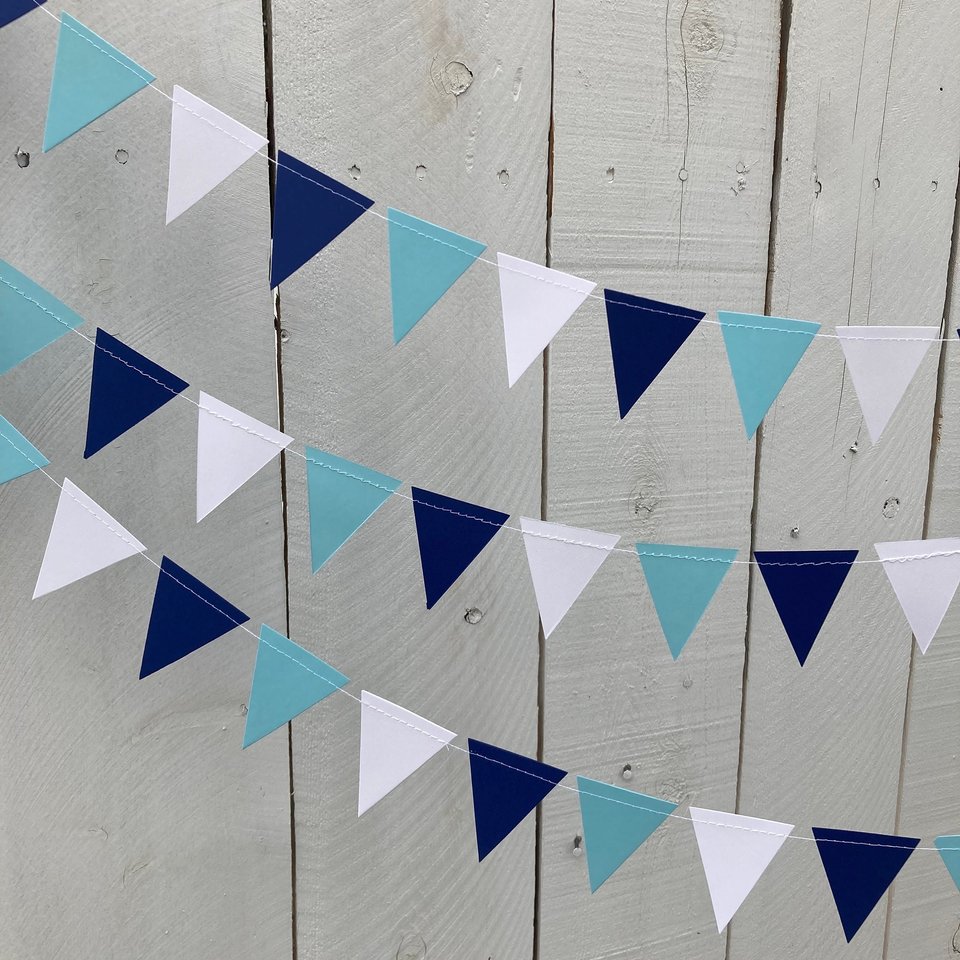 Bed Party Decoration, Decision Day Bunting, College Acceptance Party, Light Blue and Navy Garland, Columbia University, Chapel Hill Colors