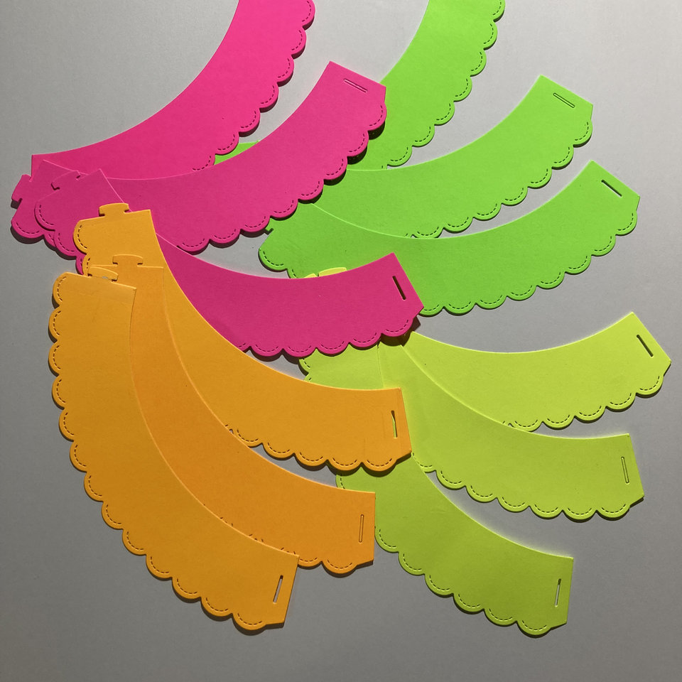 Neon Cupcake Decor, One Dozen Standard Cupcake Wrappers, Glow in the Dark Party, Fluorescent Party Decor, Black Light Party, UV Reflective