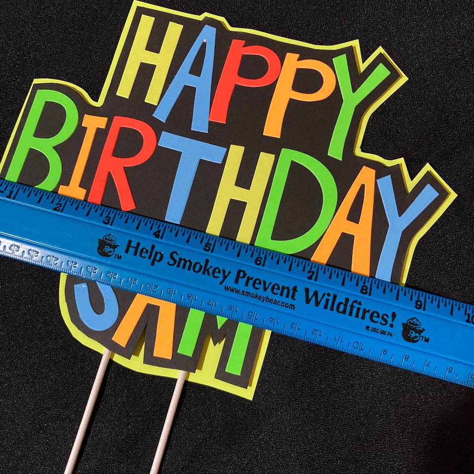 Boy Glow Party Cake Topper, Neon Birthday Cake Topper, Personalized Cake Topper, Glow in the Dark Cake Decor, Black Light Party Suplies