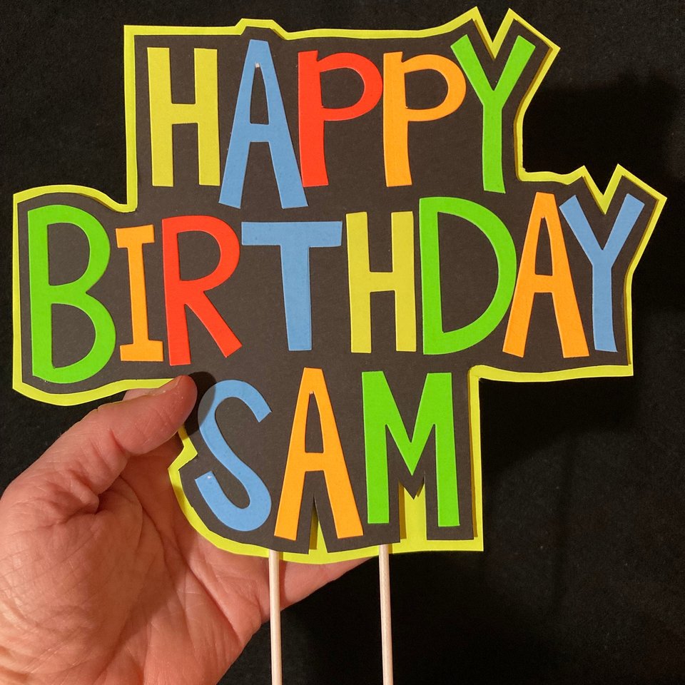 Boy Glow Party Cake Topper, Neon Birthday Cake Topper, Personalized Cake Topper, Glow in the Dark Cake Decor, Black Light Party Suplies