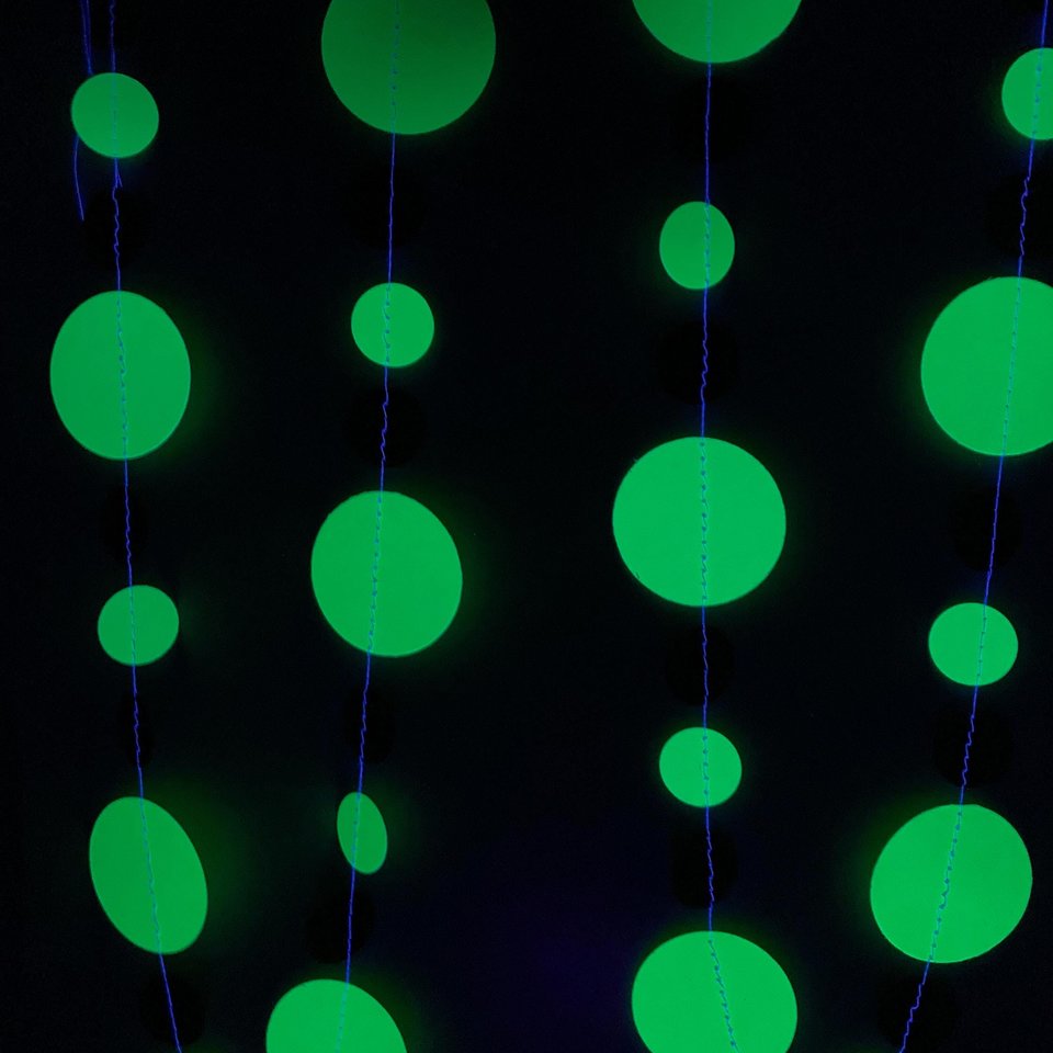 Neon green and black party garlands, Brat summer party, Paper circle bunting, brat Kamala summer celebration decoration, Charli xcx decor