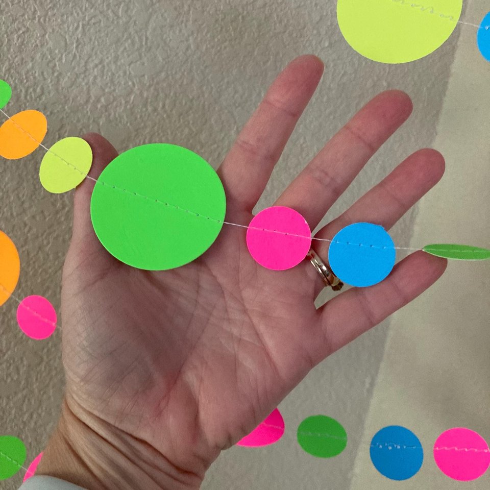 Wedding After Party Disco Dance Decor, Glow Party Decorations, Neon Black Light UV Reflective Garlands, 80s Theme Event, Fluorescent Bunting
