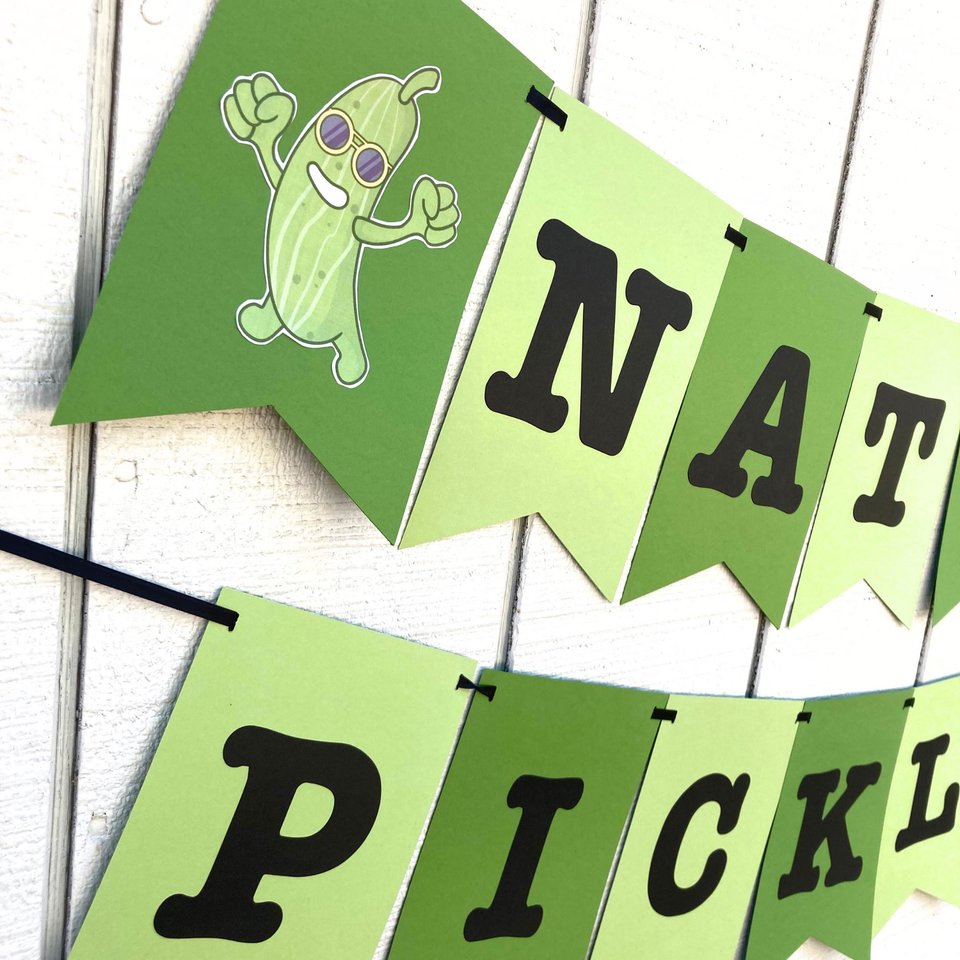 National Pickle Day Banner, Pickle Party, Office Celebration, Company Party, National Day Sign, Green Pickle, School Event, Get-Together