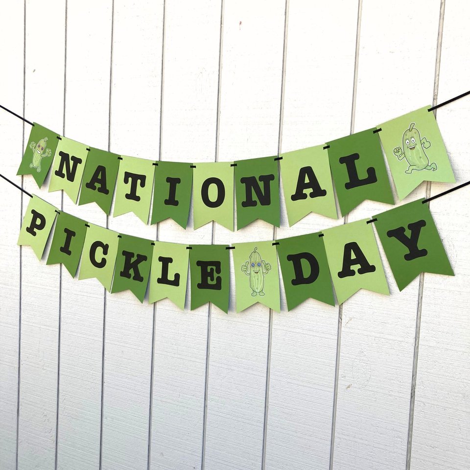 National Pickle Day Banner, Pickle Party, Office Celebration, Company Party, National Day Sign, Green Pickle, School Event, Get-Together