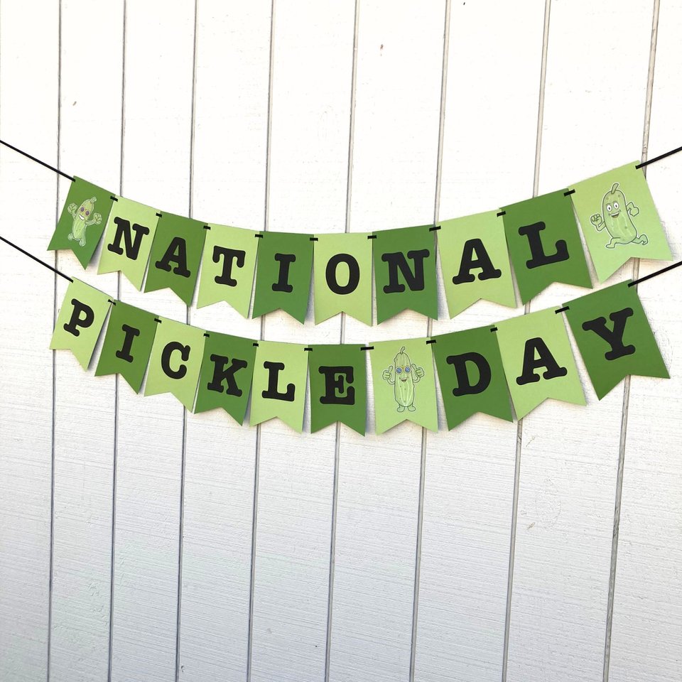 National Pickle Day Banner, Pickle Party, Office Celebration, Company Party, National Day Sign, Green Pickle, School Event, Get-Together