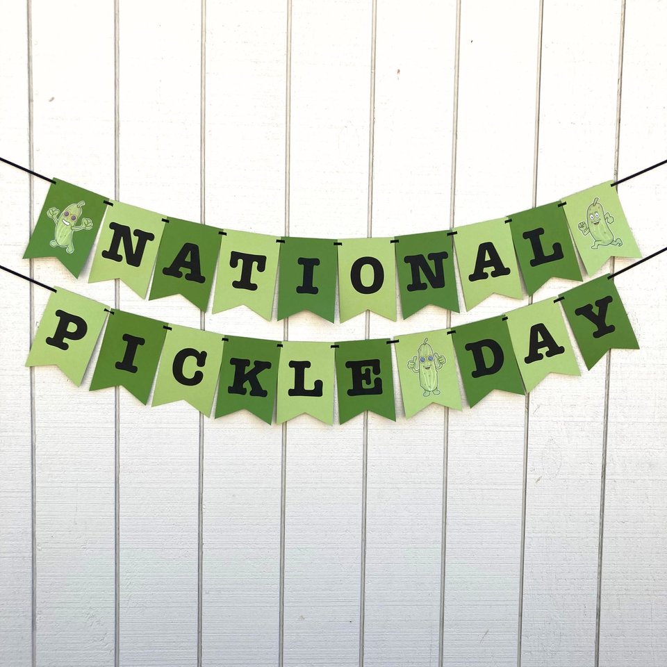 National Pickle Day Banner, Pickle Party, Office Celebration, Company Party, National Day Sign, Green Pickle, School Event, Get-Together