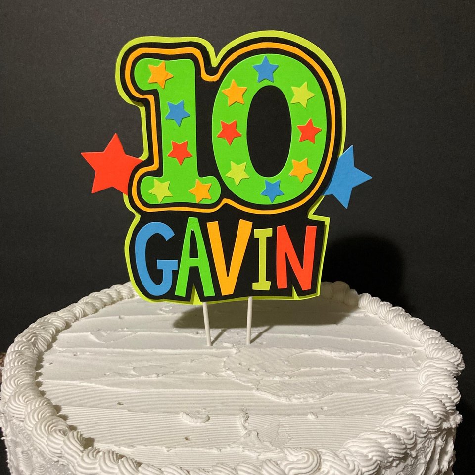 Light-up Neon Cake Topper, Glow Party Birthday Sign, 7th Birthday, Custom Birthday Cake Decoration, Glow in the Dark, Blacklight Party