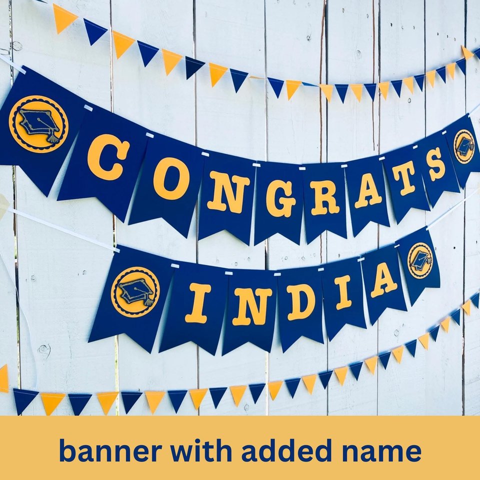 Personalized Princeton graduation banner, large pennant congrats banner, orange and black graduation party decor, Oregon State garlands