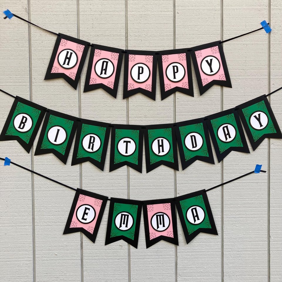 Wicked Personalized Birthday Banner, Good Witch Bad Witch Decor, Green and Pink Birthday Sign, Wicked Movie Party, Trendy Birthday Party