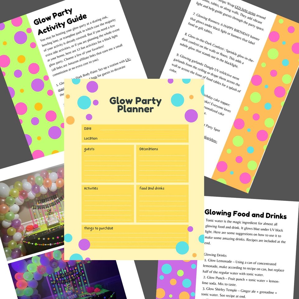 Glow Party Planning Guide: Blacklight Birthday Party Ideas (PDF Download