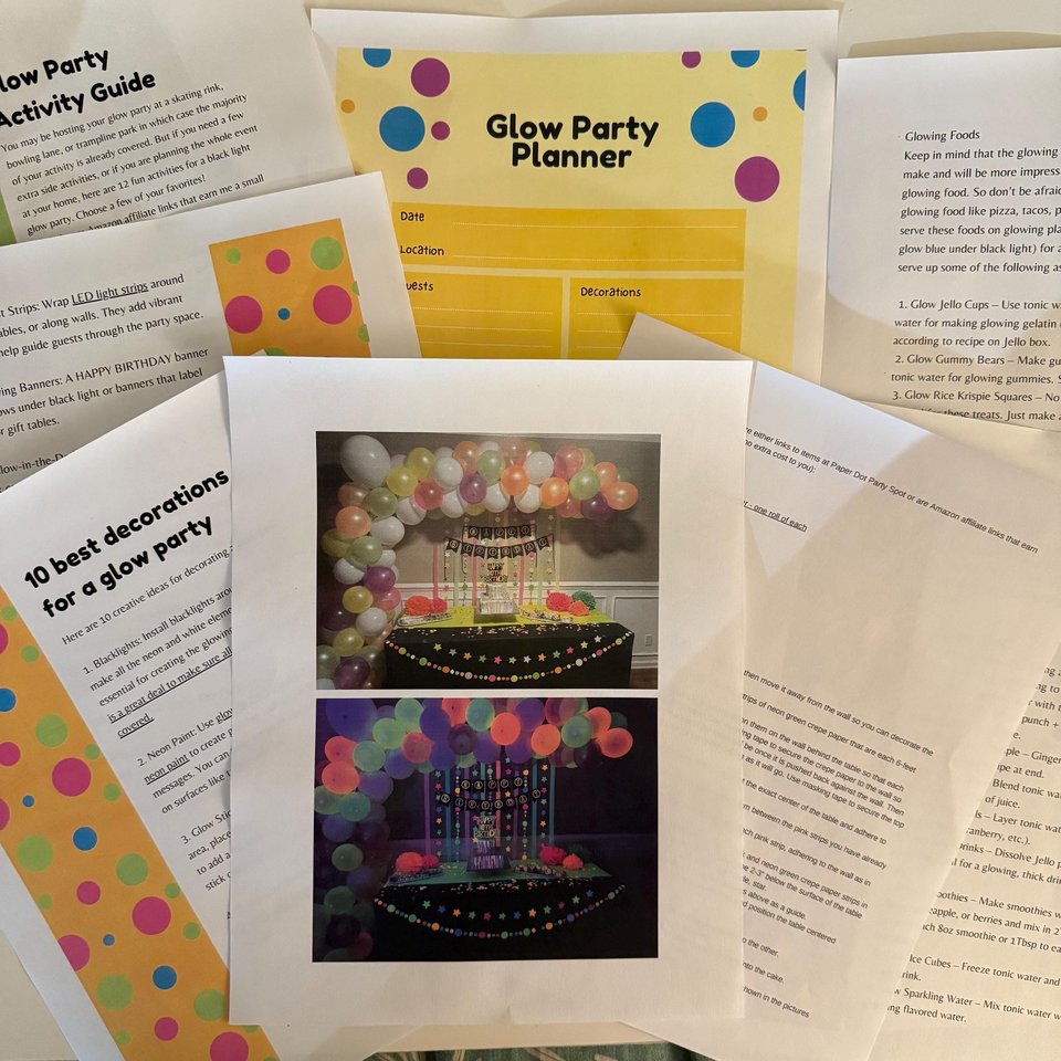 Glow Party Planning Guide: Blacklight Birthday Party Ideas (PDF Download