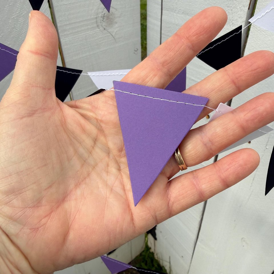 Purple White Black Graduation Garland, Triangle Flag, College Bed Party. Decision Day, Dorm Decor, Northwestern, Kansas State, TCU, GCU