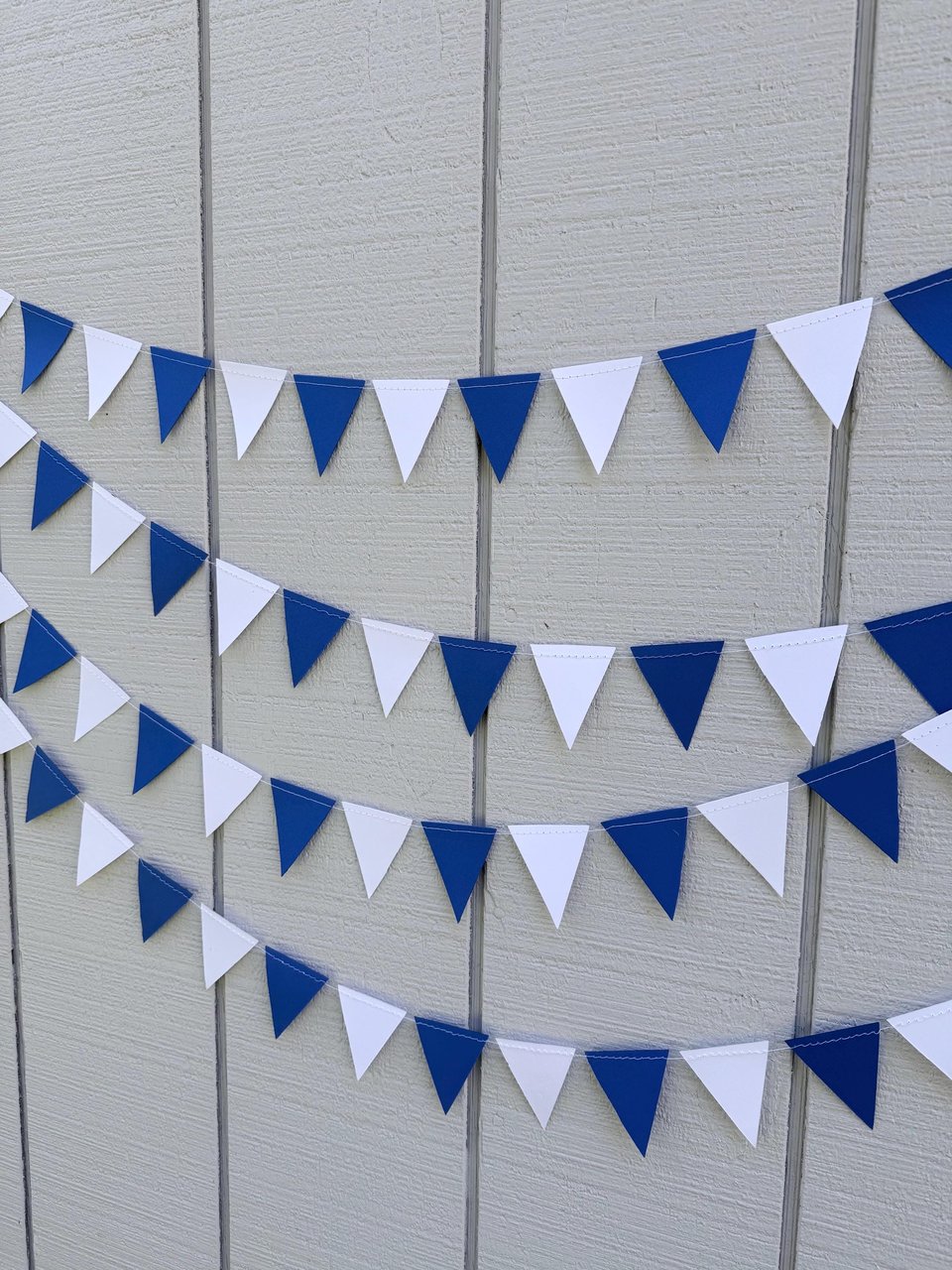 Royal Blue and White Pennant Flags, Graduation Garland, Back to School Dorm Decor, University of Kentucky, Buffalo, Dubuque, Saint Louis