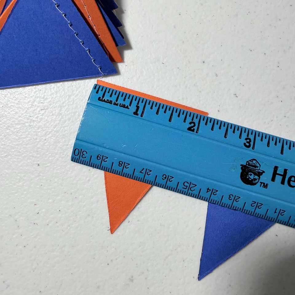 Orange Royal Blue Pennant Garland, Graduation Decoration, Decision Day, Bed Party, Flag Bunting, Dorm Decor, Boise State, CSUF, U of Florida