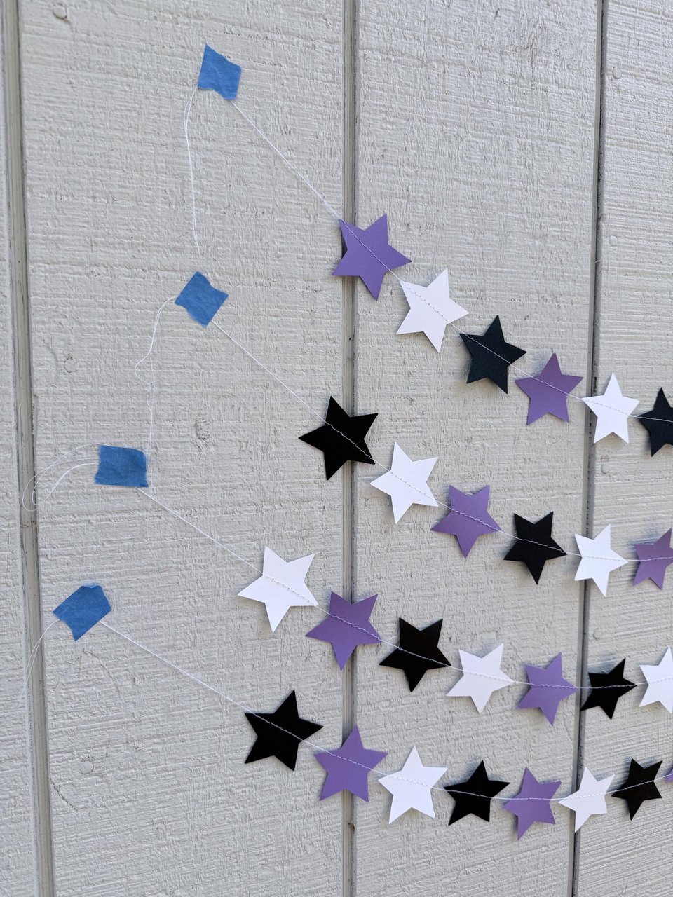 Star Party Garland, Purple Black White Graduation Decor, Back to School Party, Grand Canyon, Kansas, Northwestern, Dorm Decoration