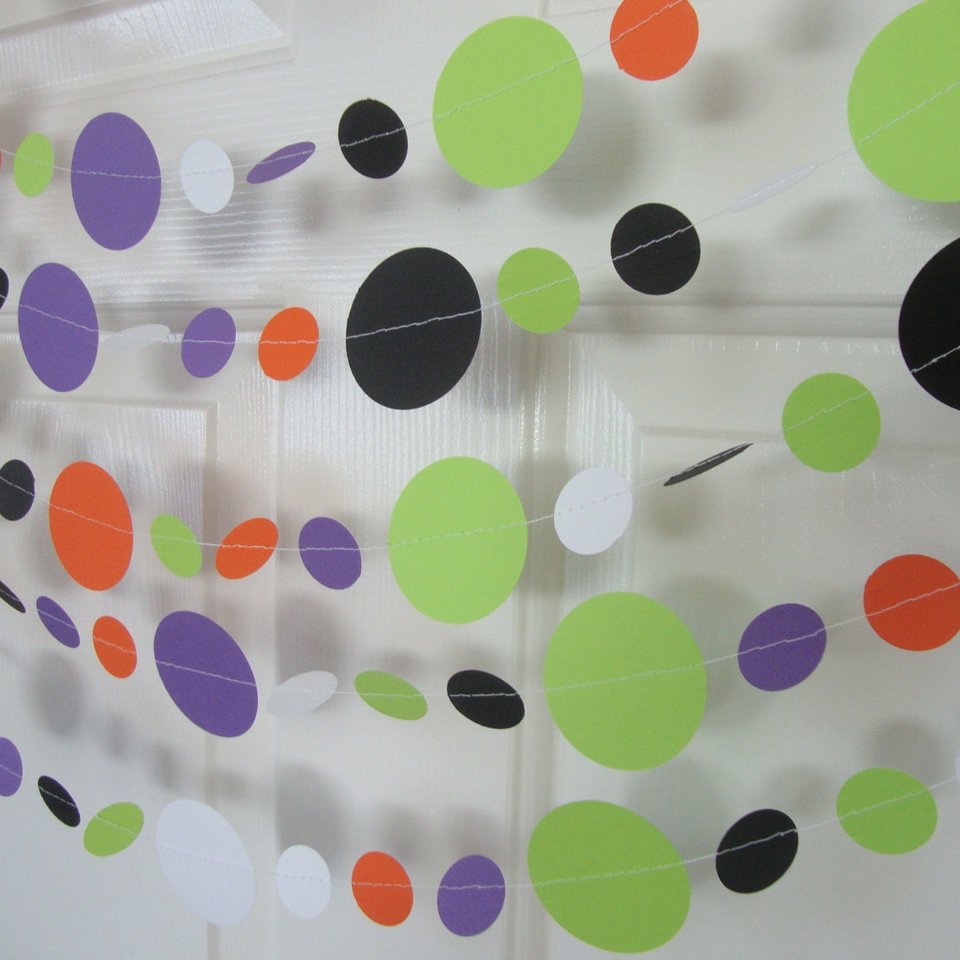 Halloween Garland, Orange and Black Circle Garland, Halloween Decoration, Halloween Party Decoration, Halloween Dance Decor, Classroom Decor