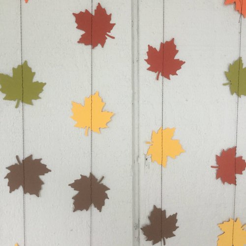 Fall Leaf Garland, Paper Leaf Bunting, Autumn Garland, Autumn Decor, Fall Decor, Fall Fireplace Mantel Decoration, Dorm Decor, Autumn Leaves