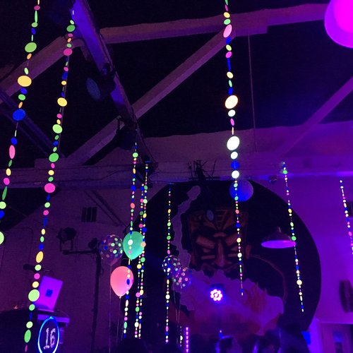 Glow Party Decorations, Neon garlands for black light party, 80s neon party decor, sweet 16 glow party, skate party decor