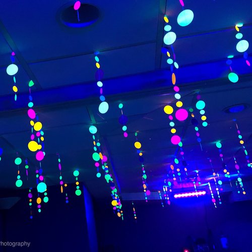 Glow Party Decorations, UV Reflective Glow Party Decor, Black Light Reflective Garland, Neon Party, Skate Party, Sweet 16 Glow Party