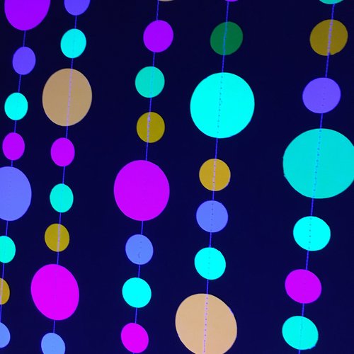 Glow Party Decoration, Neon Garland, Black Light Party Decor, Sweet 16 Glow Party, Skate Party Decoration, 80s Party, UV Reflective Decor,