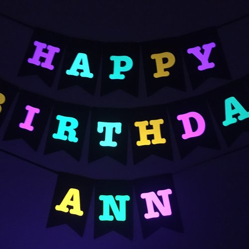 Large Neon Birthday Banner, Glow Party Banner, Custom Neon Banner, Personalized Glow Banner, Sweet 16 Glow Party Banner, 80s Party Decor