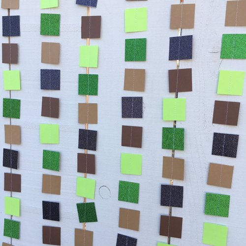 Minecraft Party Decoration, Video Game Birthday Garland, Virtual Minecraft Party, Square Pixel Garland, Minecraft Party Backdrop, Zoom Party