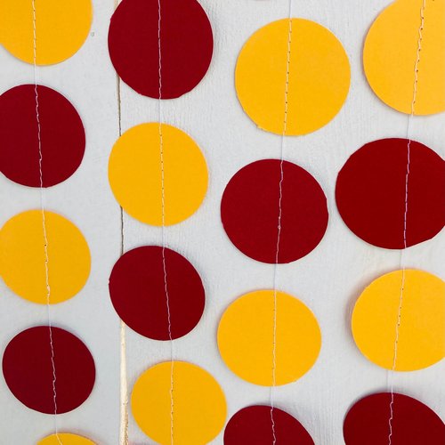 Maroon and Gold Circle Garland, Burgundy and Gold Graduation Decoration, Minnesota University Colors, Dorm Decoration, Calvin Celebration