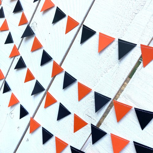 Black and Orange Graduation Party Decoration, Triangle Graduation Bunting Garland, Oklahoma State, Oregon State, Occidental College