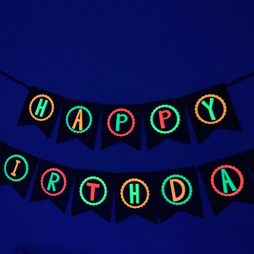 Neon Birthday Banner, Glow Party Banner, 80s Birthday Party, Black Light Party, Sweet 16 Glow Party, 80s Party, Retro Birthday, Skate Party