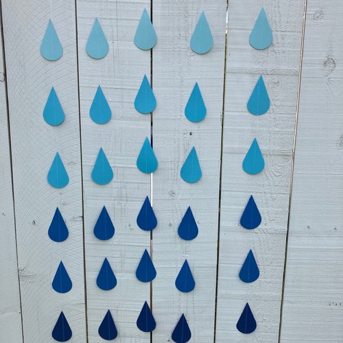 Ombré blue large raindrop garland, Blue ombré sprinkle garland, baby sprinkle, baby boy sprinkle decor, blue baby shower, boy baby shower
