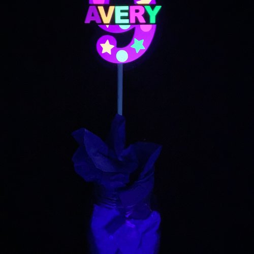Glow Birthday Centerpiece, Glow Party Table Decorations, Neon Decor, Personalized Centerpiece, Neon Birthday Age, Neon Name, Skate Party