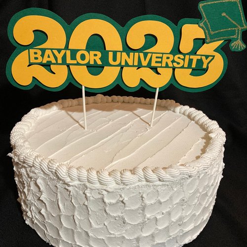 Baylor University Graduation Cake Topper, University Graduation, Graduation Party, Cake Decor, Class of 2023, Green and Gold, Grad Decor