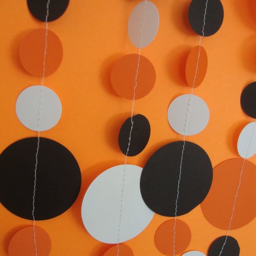 Halloween Garland, Orange and Black Decoration, October Decor, Halloween Party Decor, Fall Decoration, Halloween Classroom Decoration