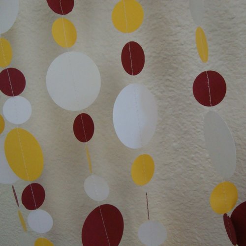 Maroon and Gold Graduation Garland, Burgundy and Yellow Paper Circle Bunting, School Color Graduation Party Decor, Minnesota Colors