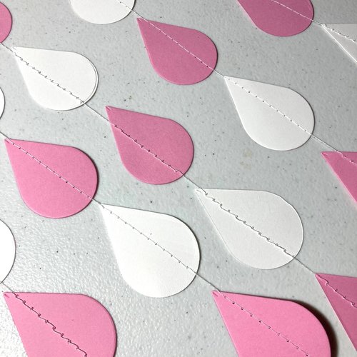 Baby Shower Decor, Raindrop Garland, Pink and White Raindrops, Baby Girl Shower, Sprinkle Garland, Baby Sprinkle Decor, Baby Shower Backdrop
