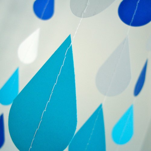 Blue and Turquoise Raindrops, Raindrop Garland, Baby Sprinkle Decoration, Sprinkle Shower Decor, Baby Shower Backdrop, Baby Boy Shower