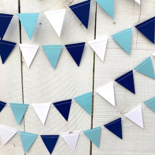 Bed Party Decoration, Decision Day Bunting, College Acceptance Party, Light Blue and Navy Garland, Columbia University, Chapel Hill Colors