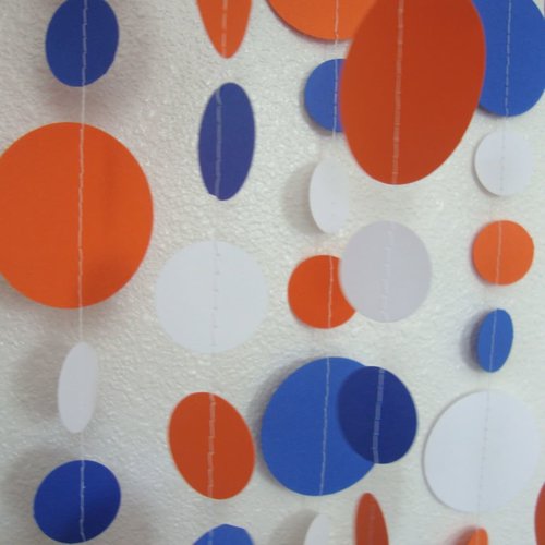 Graduation Garland, Graduation Party Decor, Blue Orange Garland, Wheaton College, U of Illinois, School Colors Bunting, Party Backdrop
