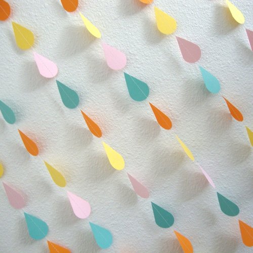 Neutral Baby Sprinkle Garland, Pastel Raindrop Garland, Neutral Baby Shower Decor, Spring Bridal Shower Raindrop Garland, Spring color drops